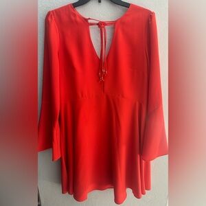 Sam Edelman Bold Red Long Sleeve Dress